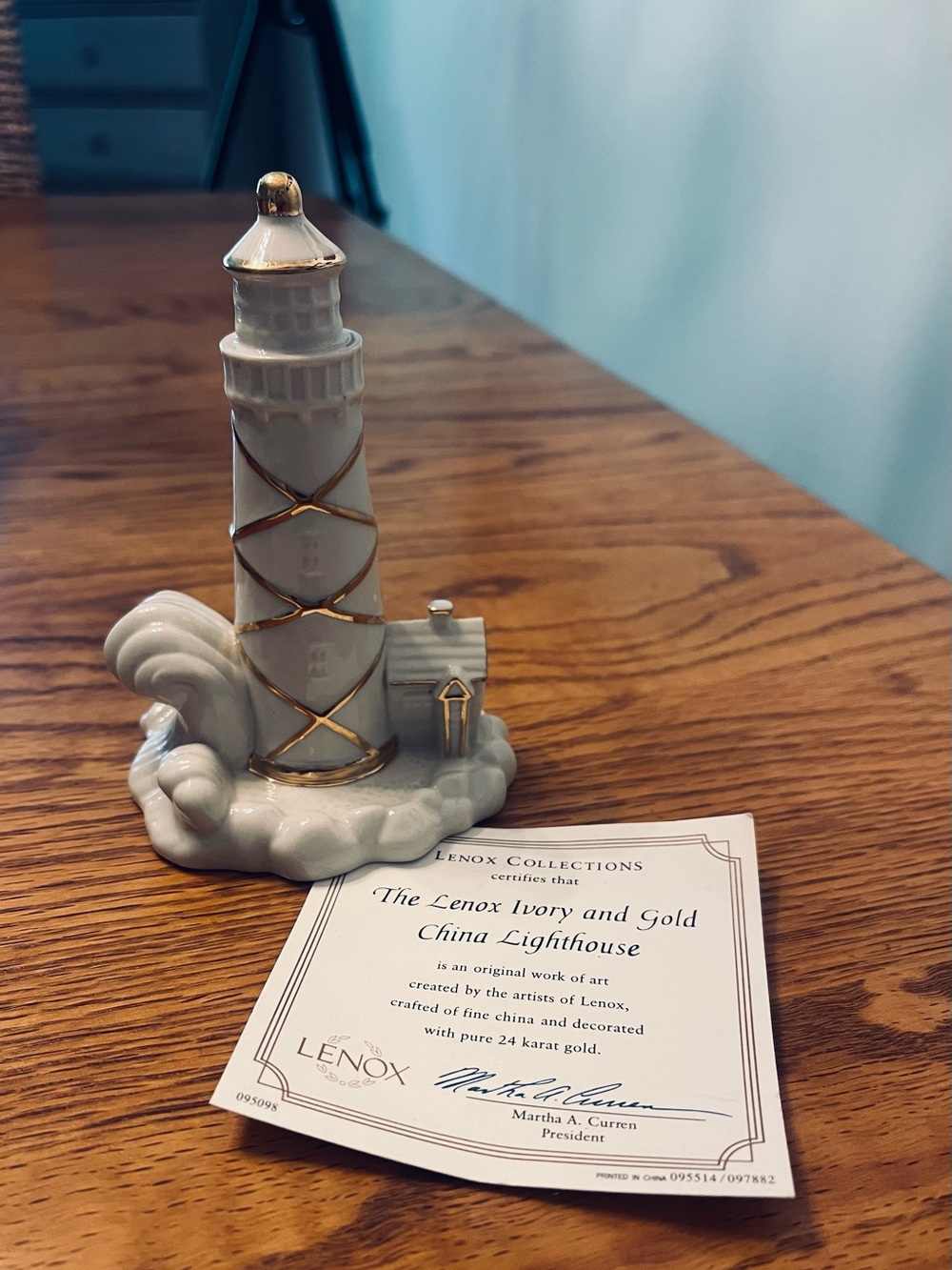 Lenox Ivory and Gold China Lighthouse Figurine